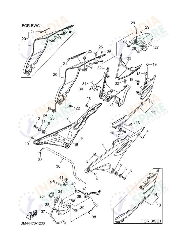 YAMAHA DM45 R15 V4 Series SIDE COVER